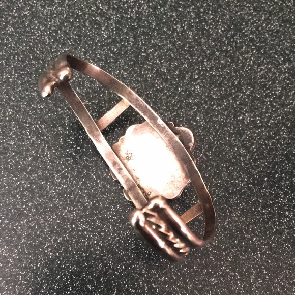 Vintage Turquoise and Sterling Silver Cuff Bracelet - Picture 3 of 3
